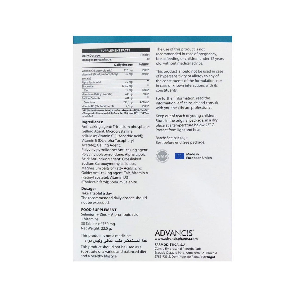 Advancis Selenium ACE D 30 Tablets