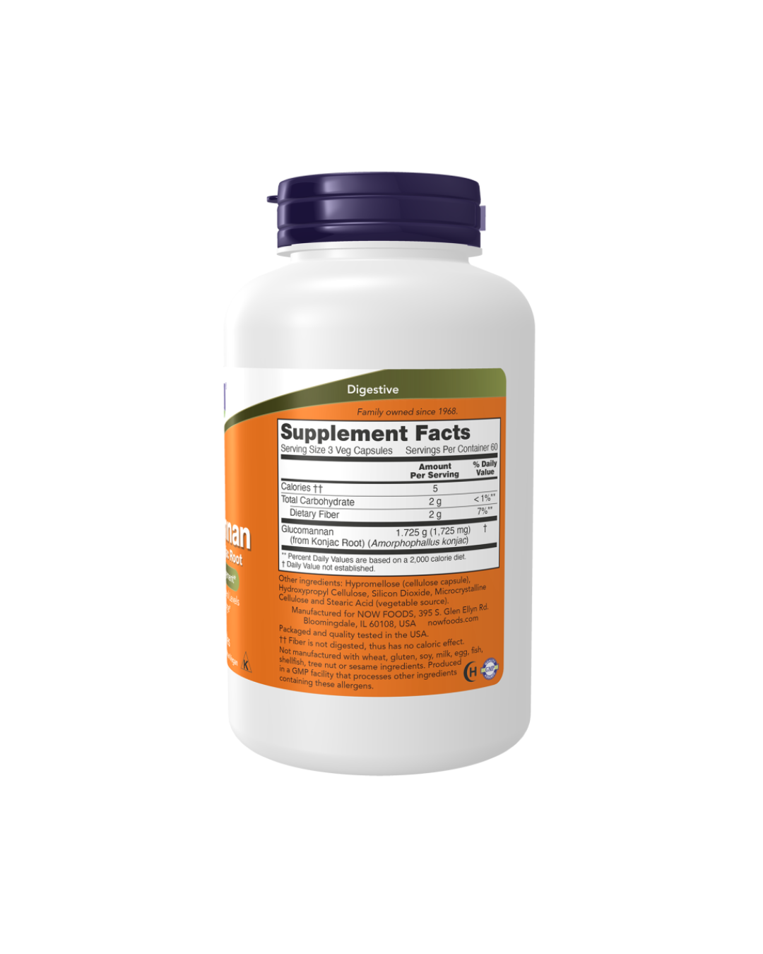 NOW Glucomannan 575mg - 180 Capsules