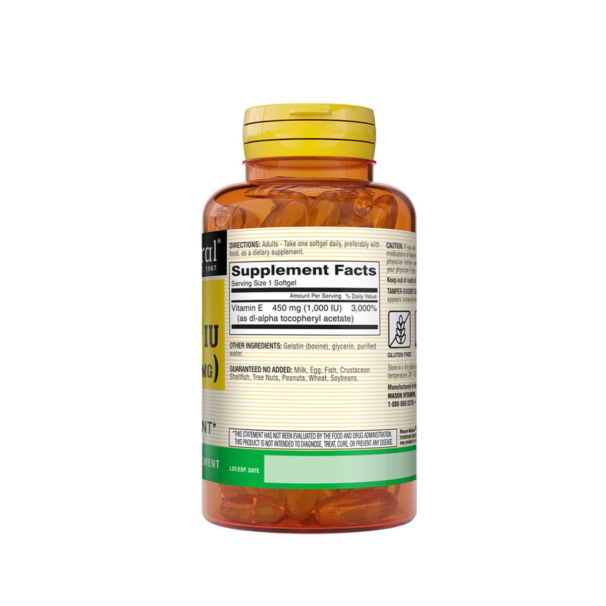 Mason Natural Vitamin E 450mg (1,000 IU) 50 Softgels