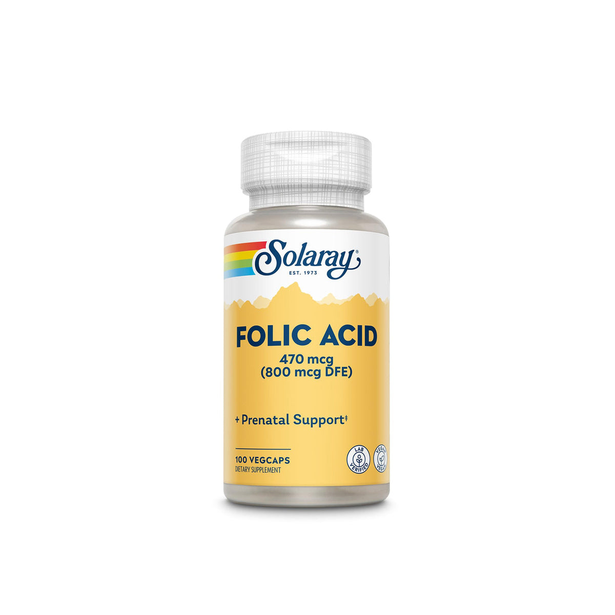 Solaray Folic Acid 800mcg 100 VegCaps