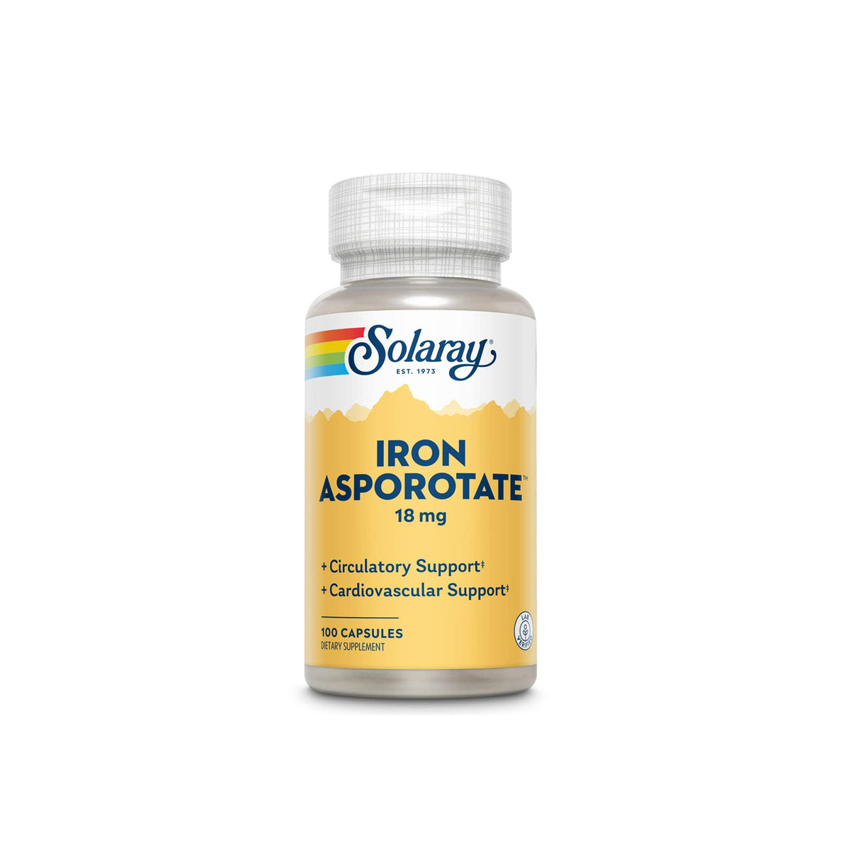 Solaray Iron Asporotate 18mg 100 Capsules