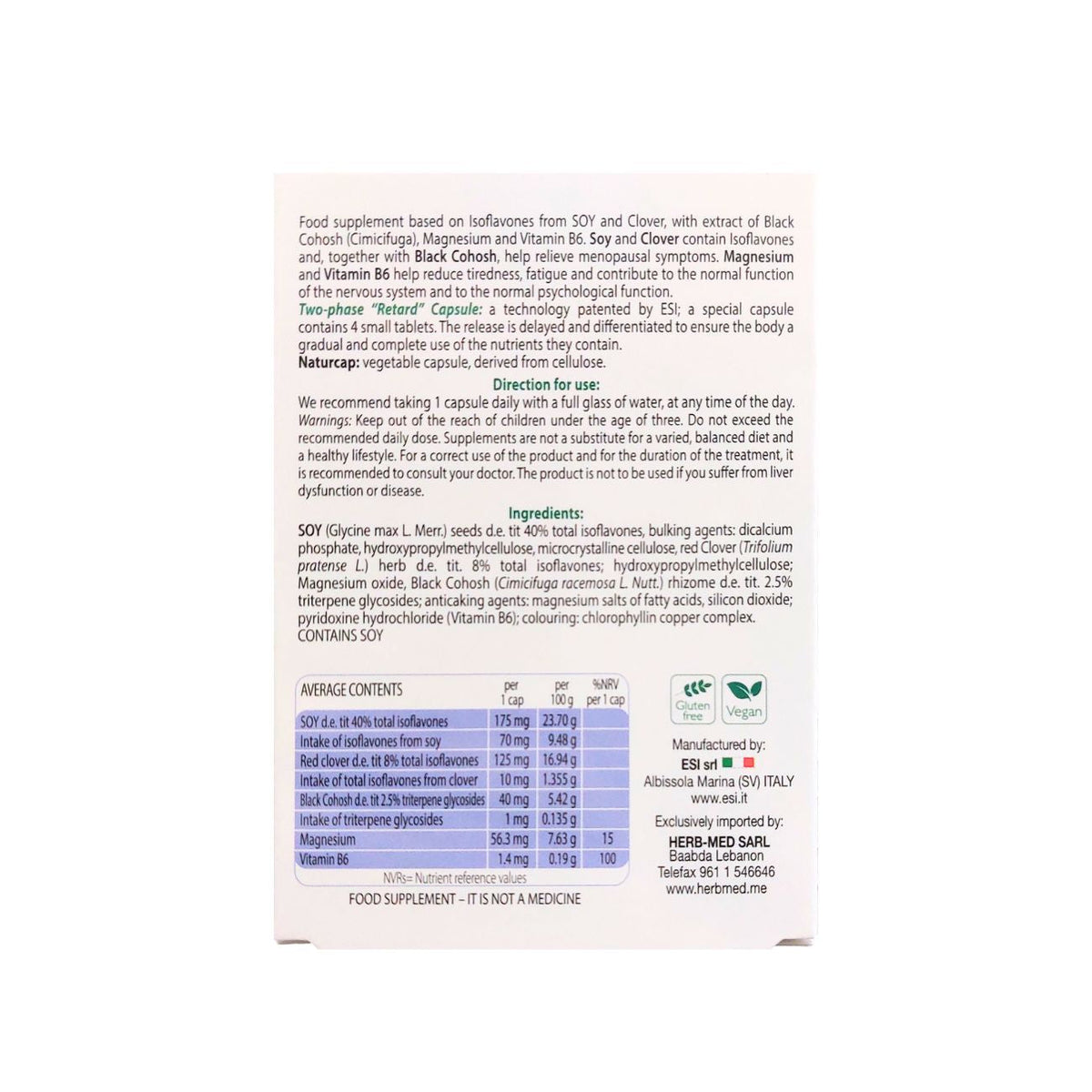 ESI Donnalife Slow Release Menopause 30 Capsules