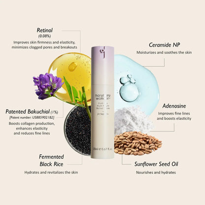 Haruharu BLACK RICE night knight retinol serum