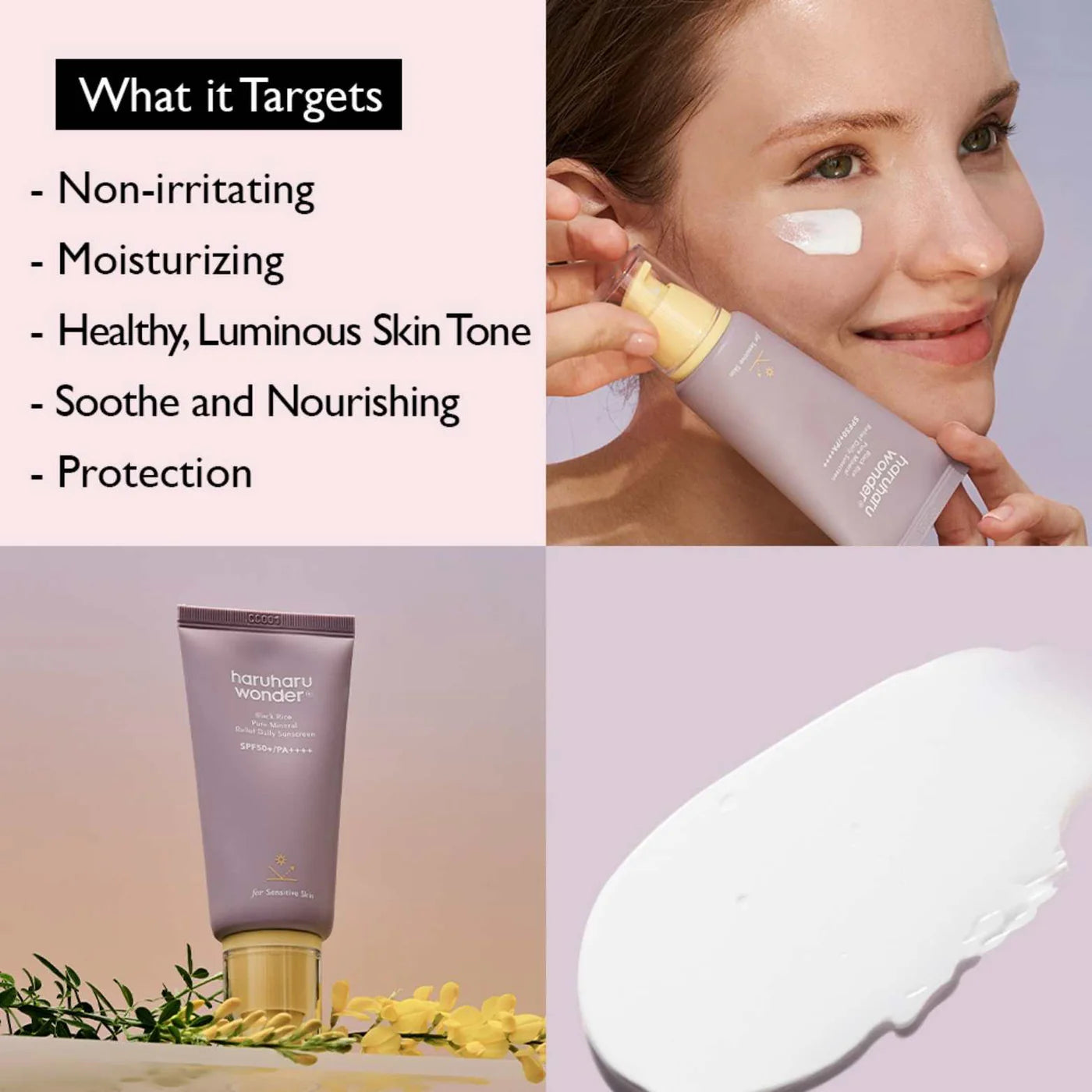 Haruharu Black Rice Pure Mineral Relief Daily Sunscreen SPF50+ PA++++