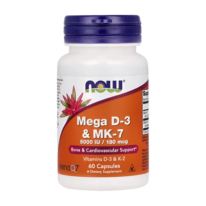 NOW Mega D-3 & MK7 - 60 Capsules